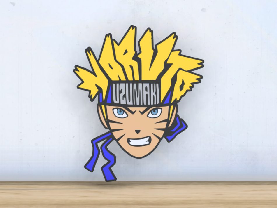 #3 Naruto Uzumaki - Layered - Word Wall Art — vue 2