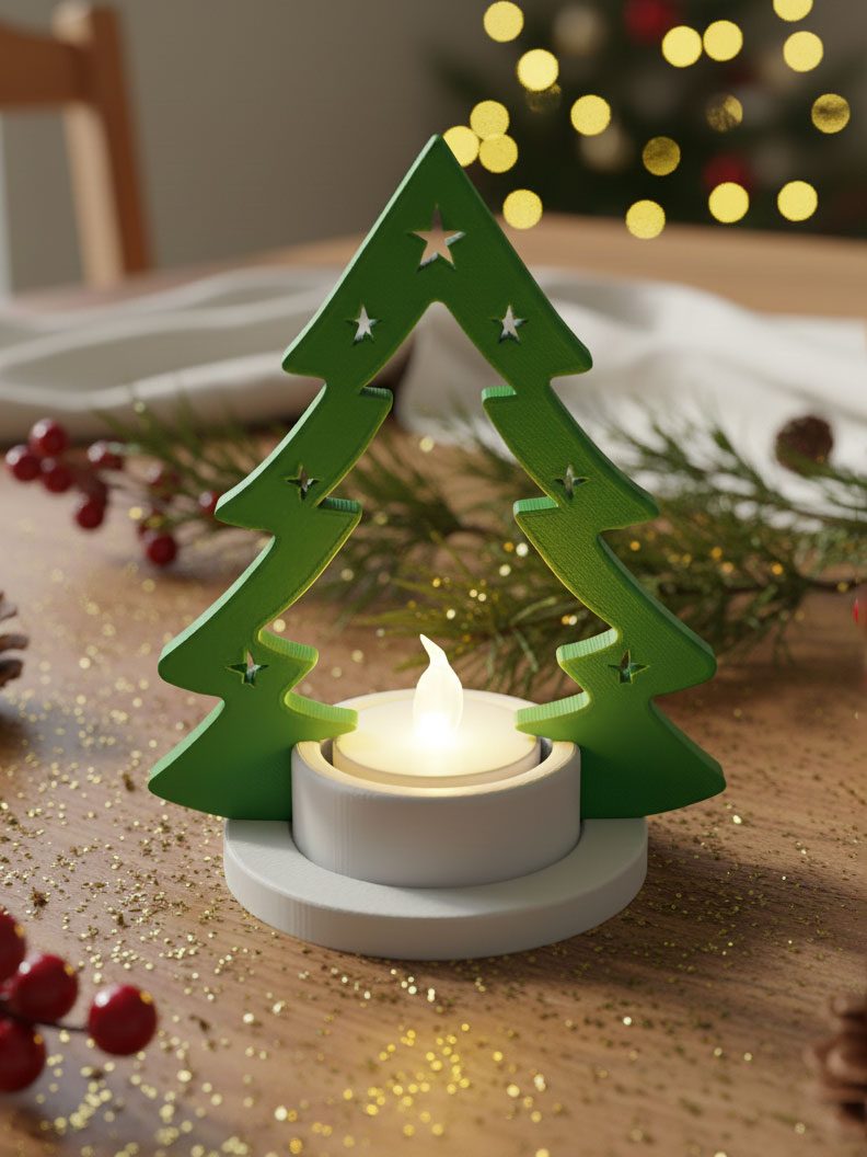 #10 Christmas Tree Candle Holder with Hidden Base — vue 3