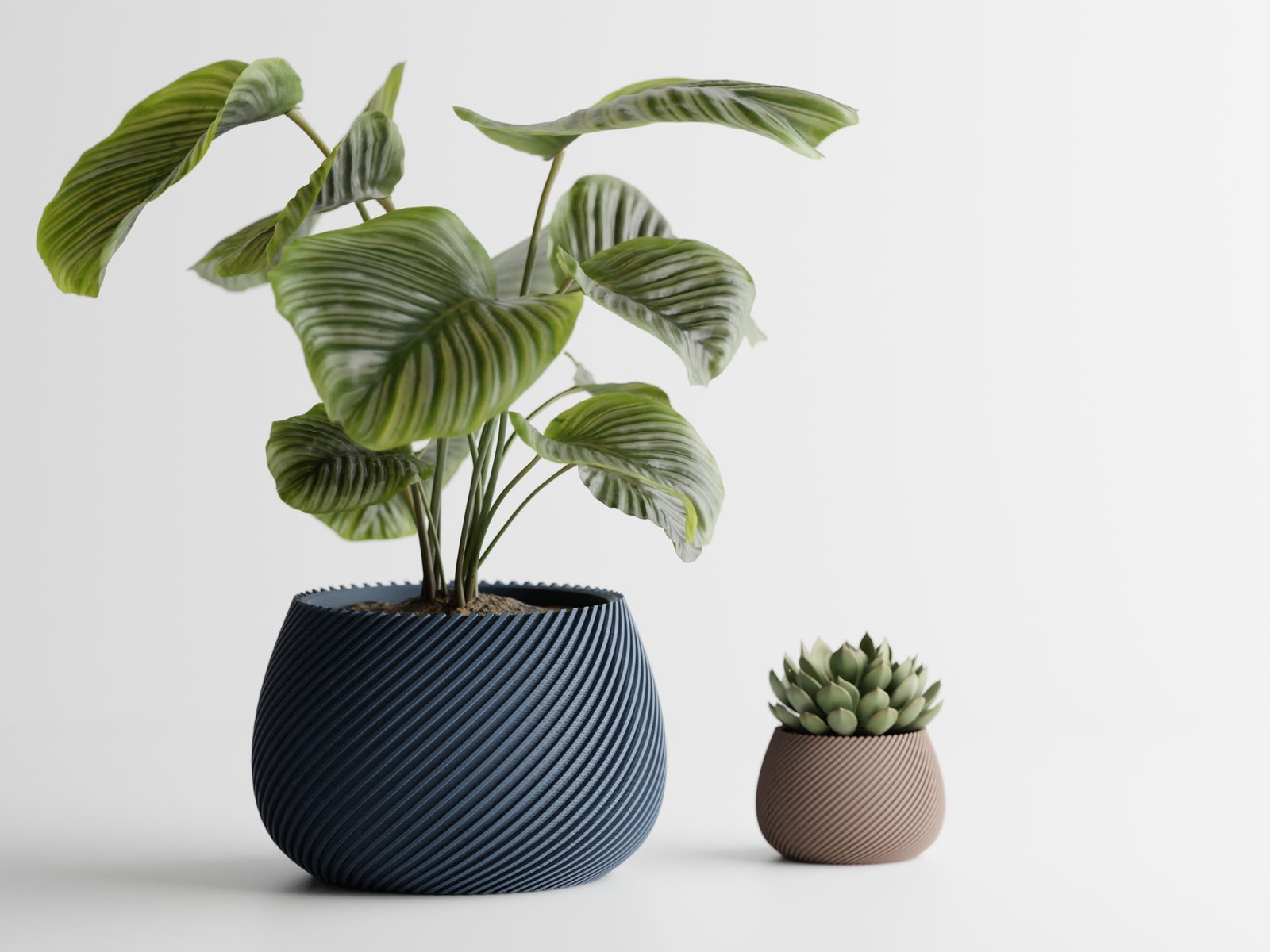 #16 Modern ribbed Planter Plant Pot Vase Series 5 — vue 1