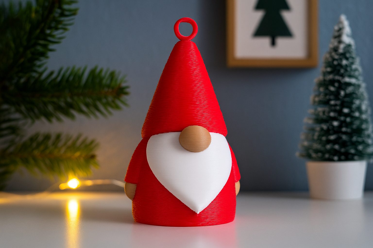 #18 Christmas Gnome with Loop - Tree Ornament - Decor — vue 5