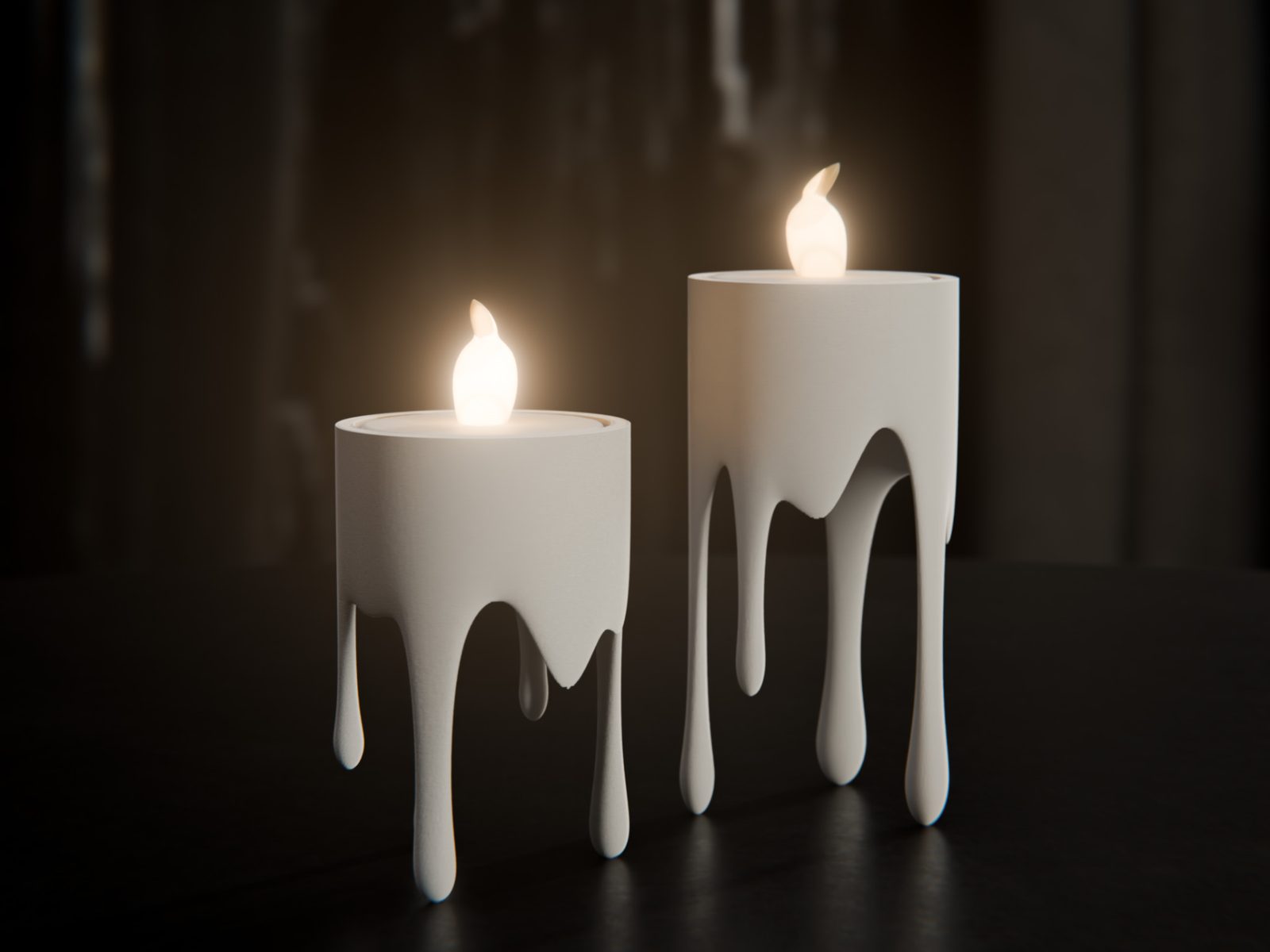 #28 Floating dripping candle – LED tealight holder — vue 15