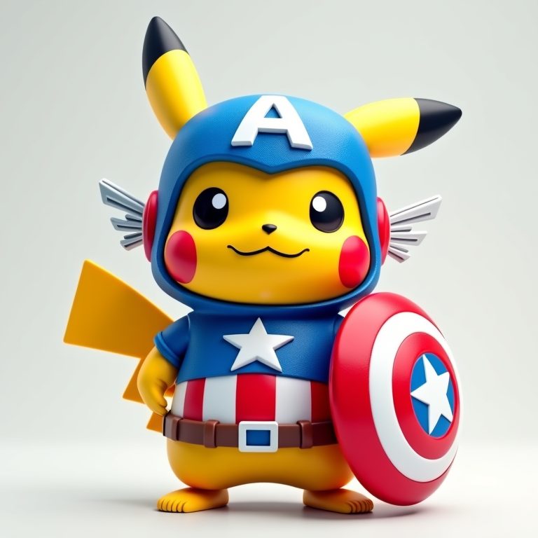 #32 Pikachu Captain America — vue 3