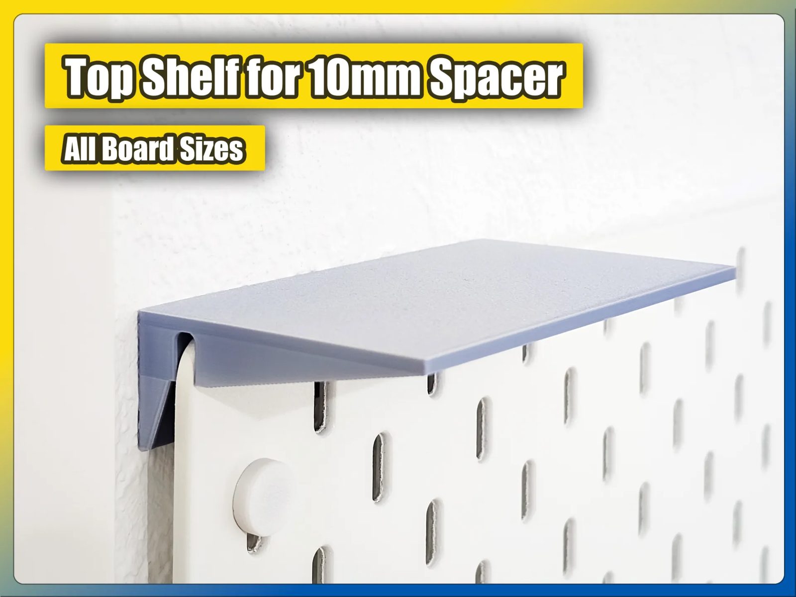 #34 Top Mounting Shelf for IKEA Skadis (10mm Spacer) — vue 3