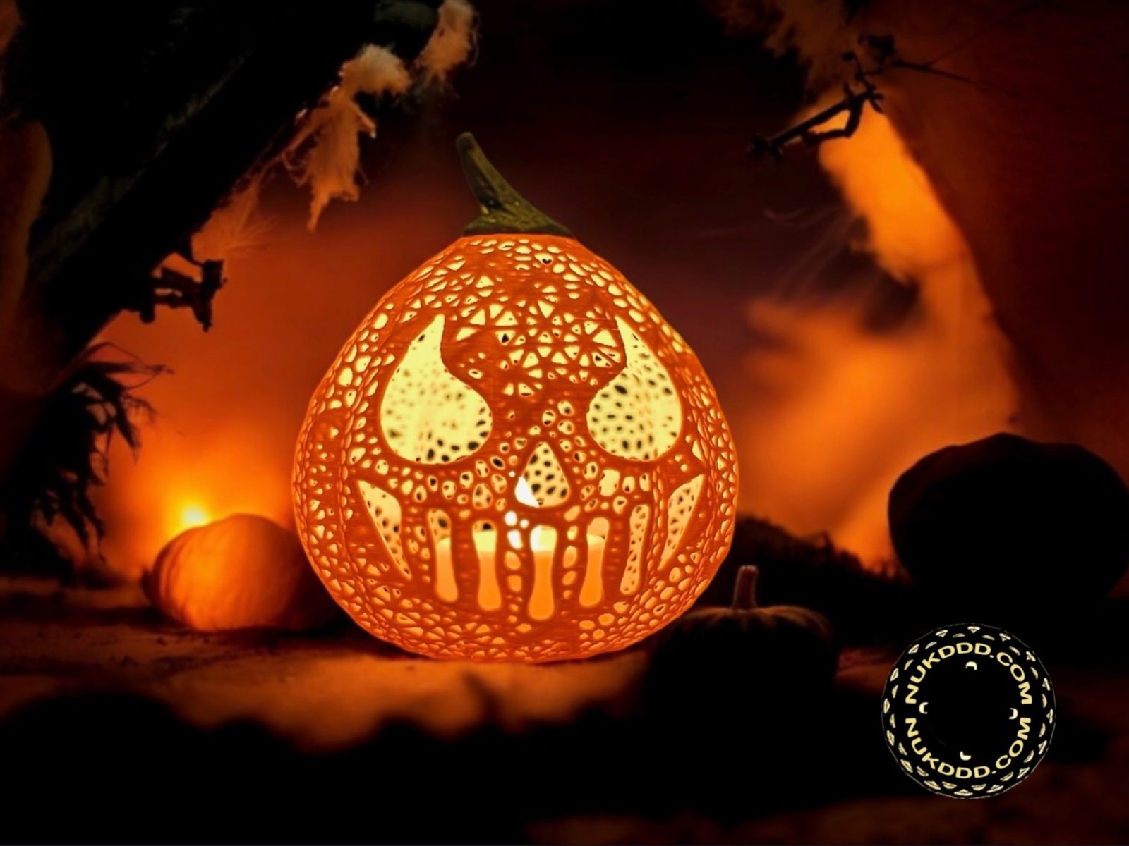 #40 Halloween Skull Tear Pumpkin Lantern — vue 5