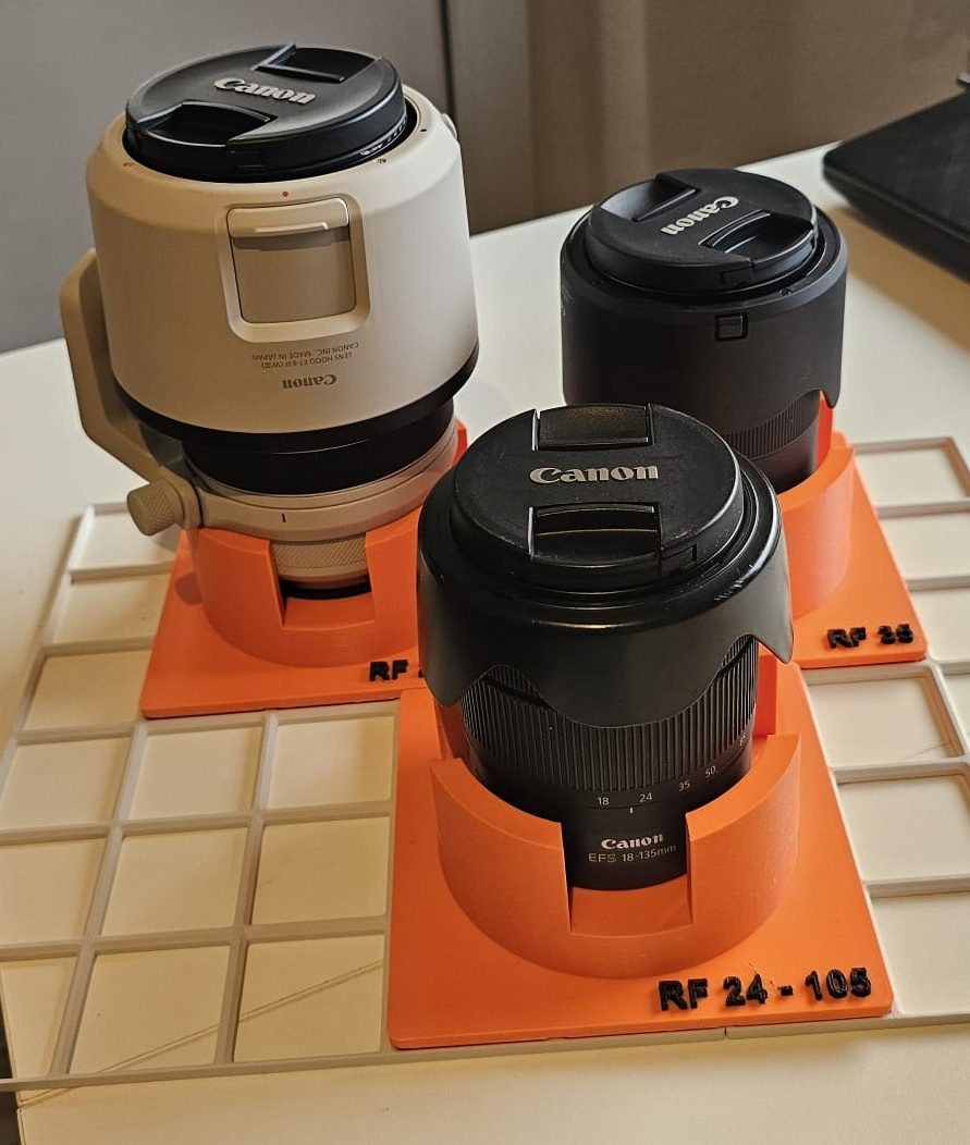#42 Gridfinity Canon EOS Objektiv Halterung RF EF 3x3 — vue 6