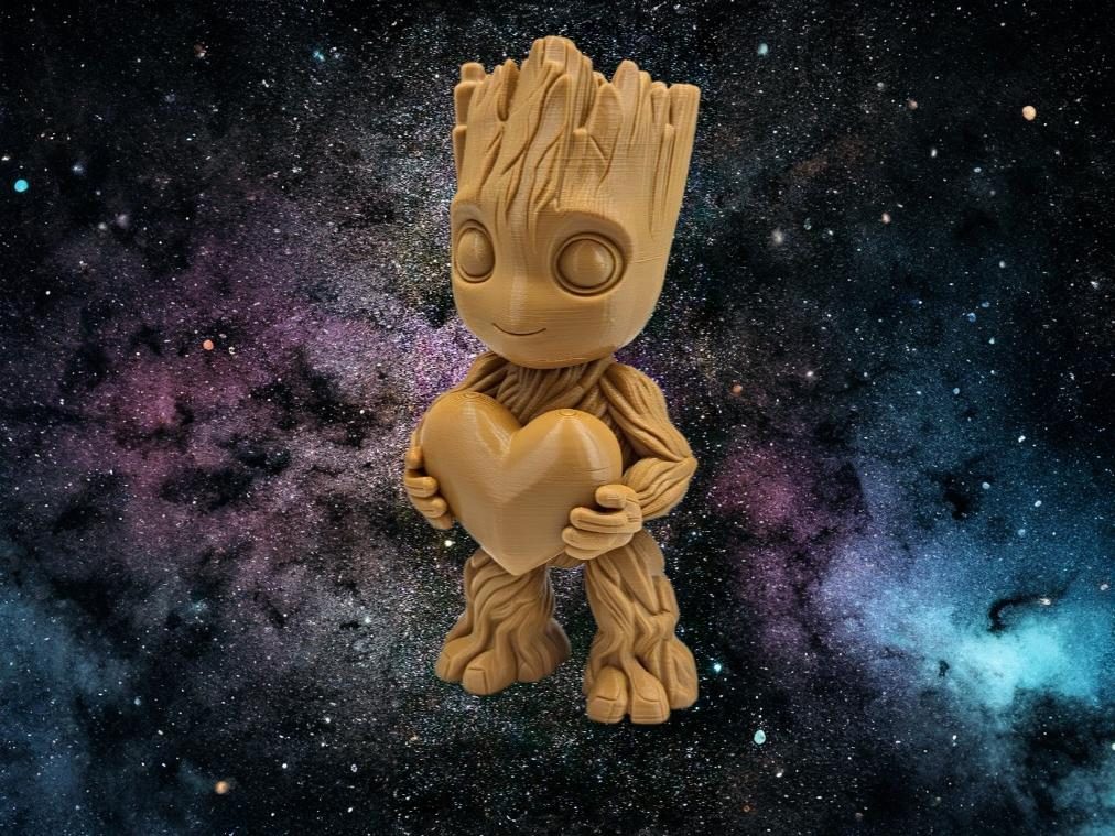 #45 Valentines - Cute Baby Groot with Heart — vue 4