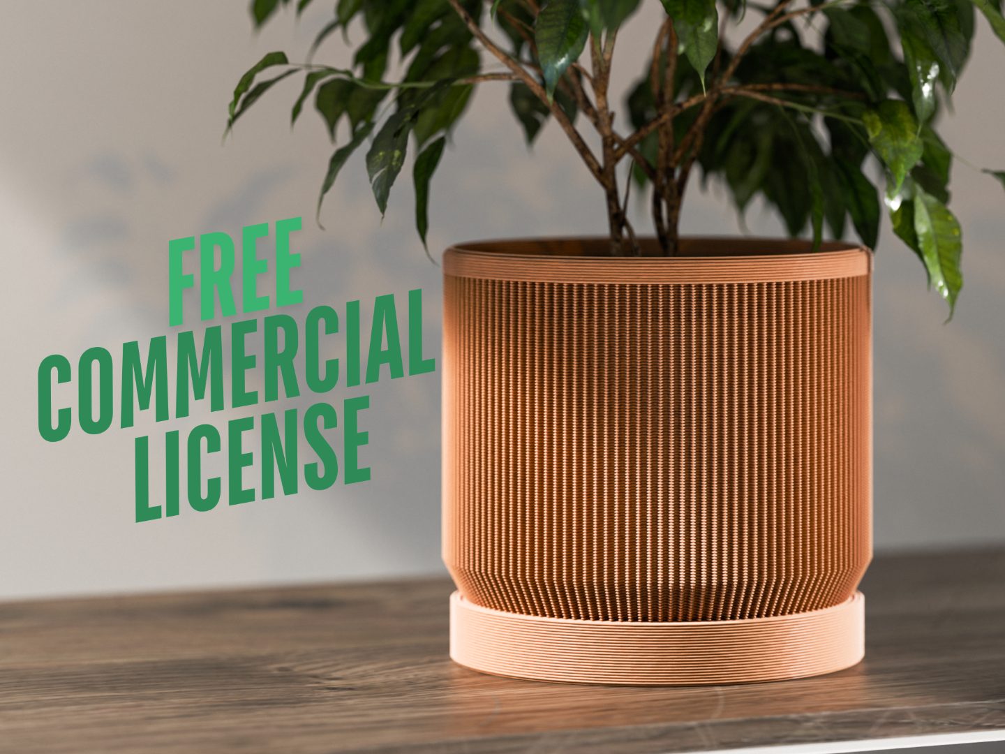 #47 Mid Century Modern Ribbed Planter with Drip Tray — vue 7