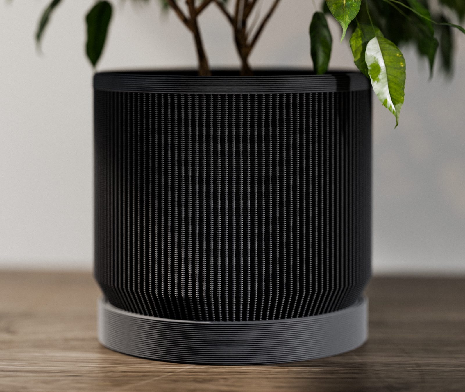 #47 Mid Century Modern Ribbed Planter with Drip Tray — vue 9