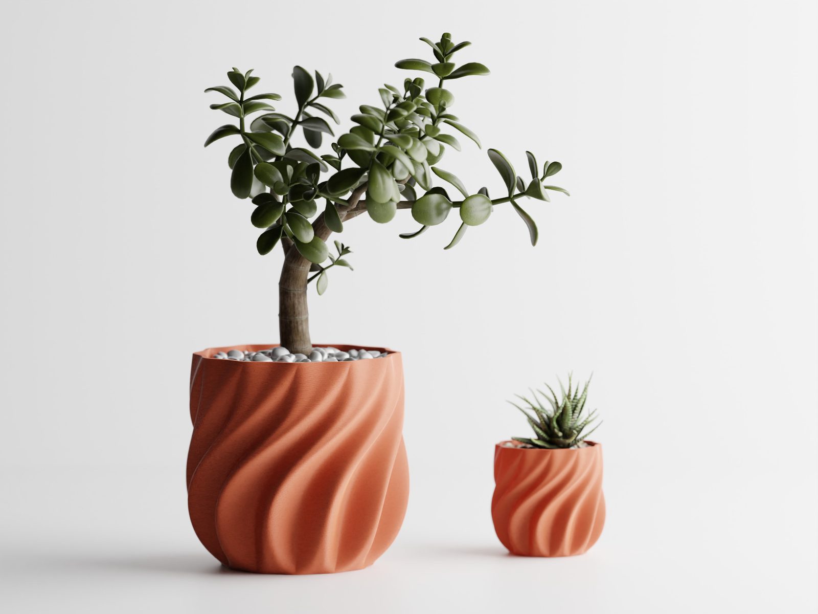 #55 Plant Pot smooth ribs curved — vue 3