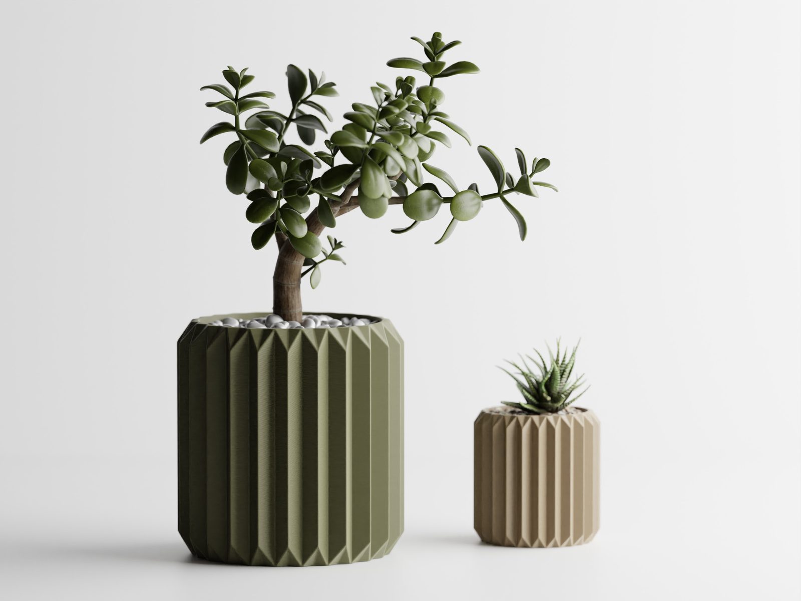 #59 Plant Pot Big Ribbed Triangle 1 — vue 3