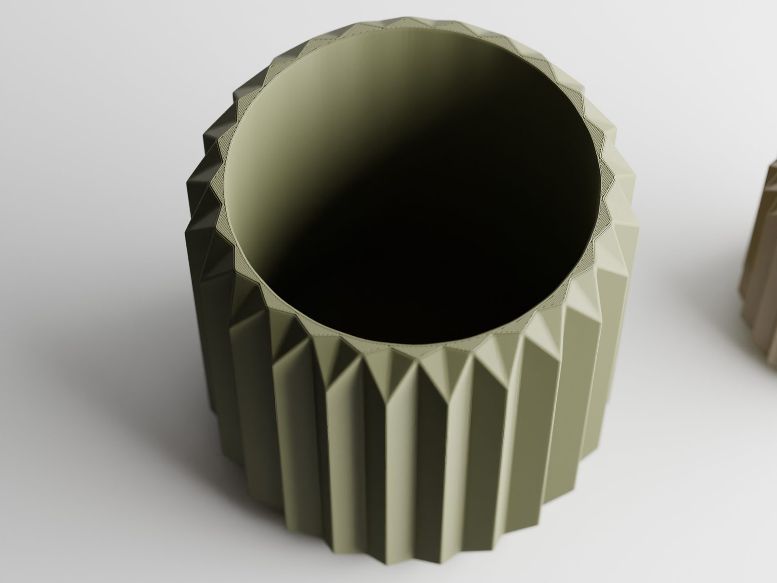 #59 Plant Pot Big Ribbed Triangle 1 — vue 10