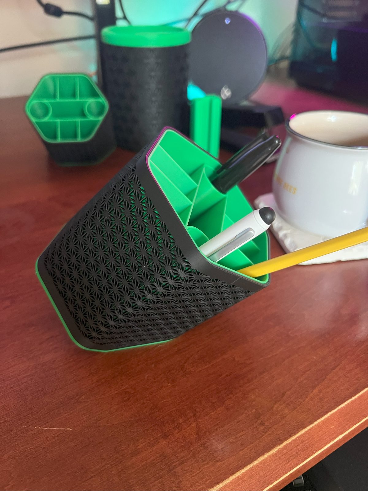 #61 Asanoha Pen Holder - Desk Organizer — vue 4