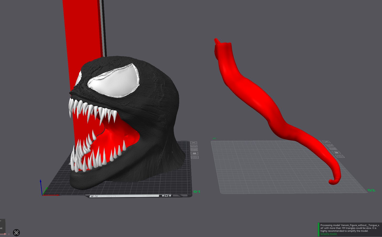 #64 Venom Head Bust AMS Ready Hyper Detailed Print — vue 4