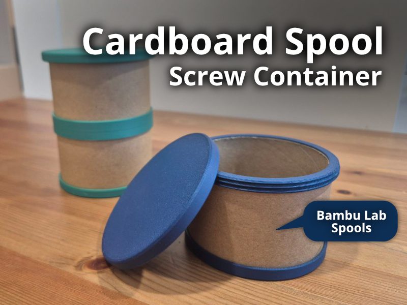 #75 Bambu Cardboard Spool Screw Container — vue 1