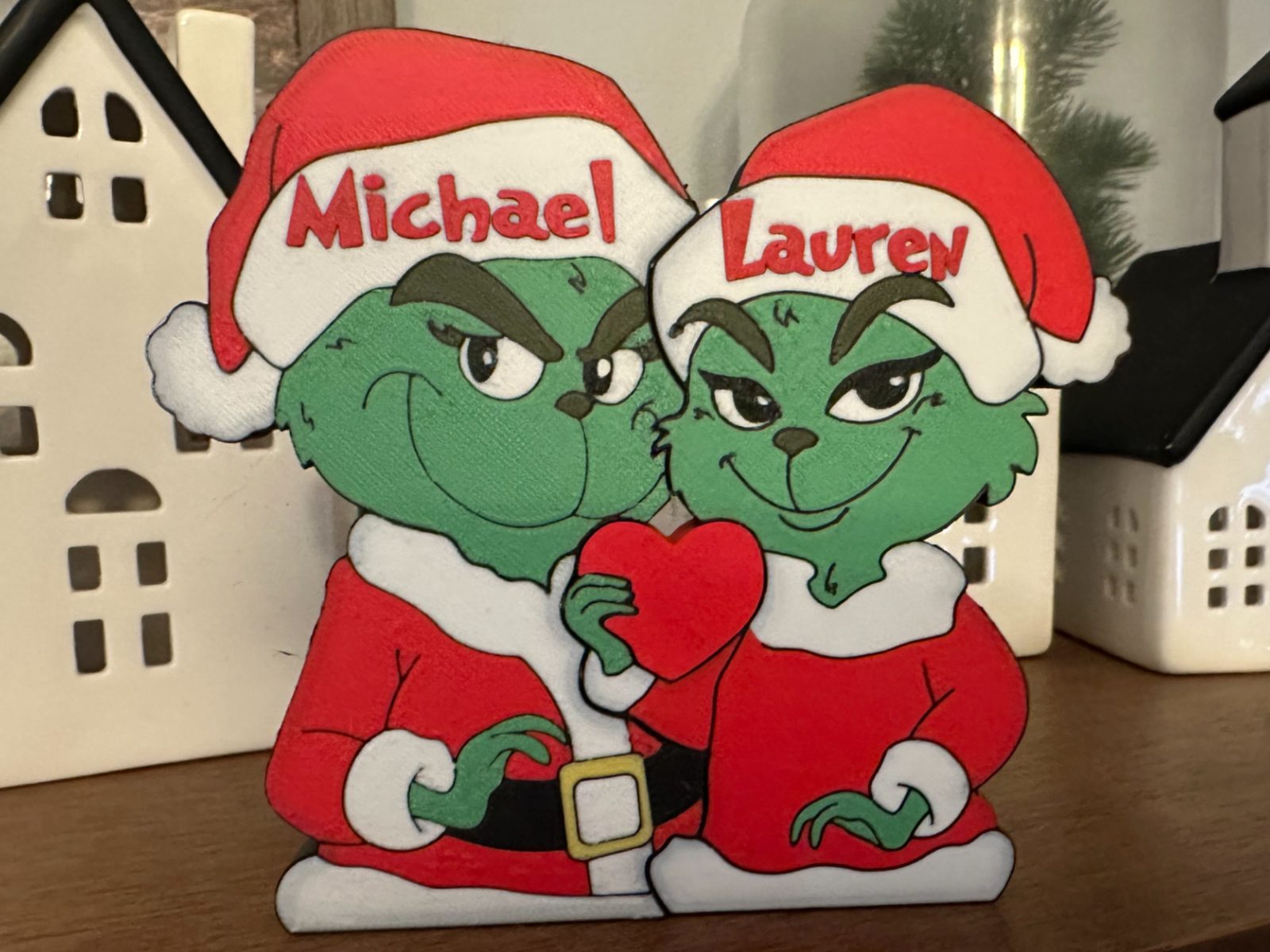 #82 Personalized Grinch Couple Interlocking Puzzle — vue 1