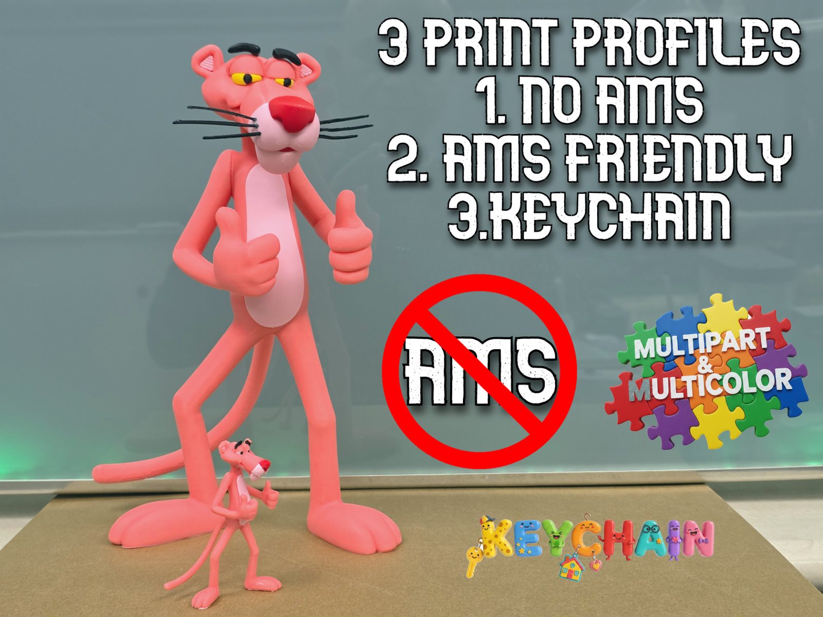 #84 Pink Panther - AMS FRIENDLY - KEYCHAIN — vue 1