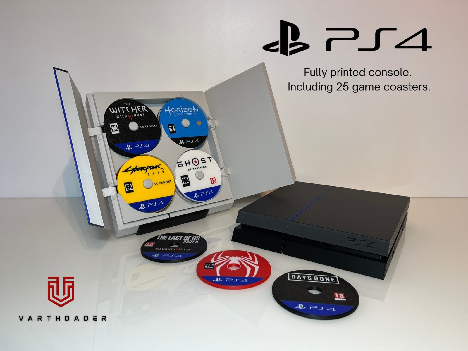 #107 PS4 Console With 25 Game Coasters — vue 1