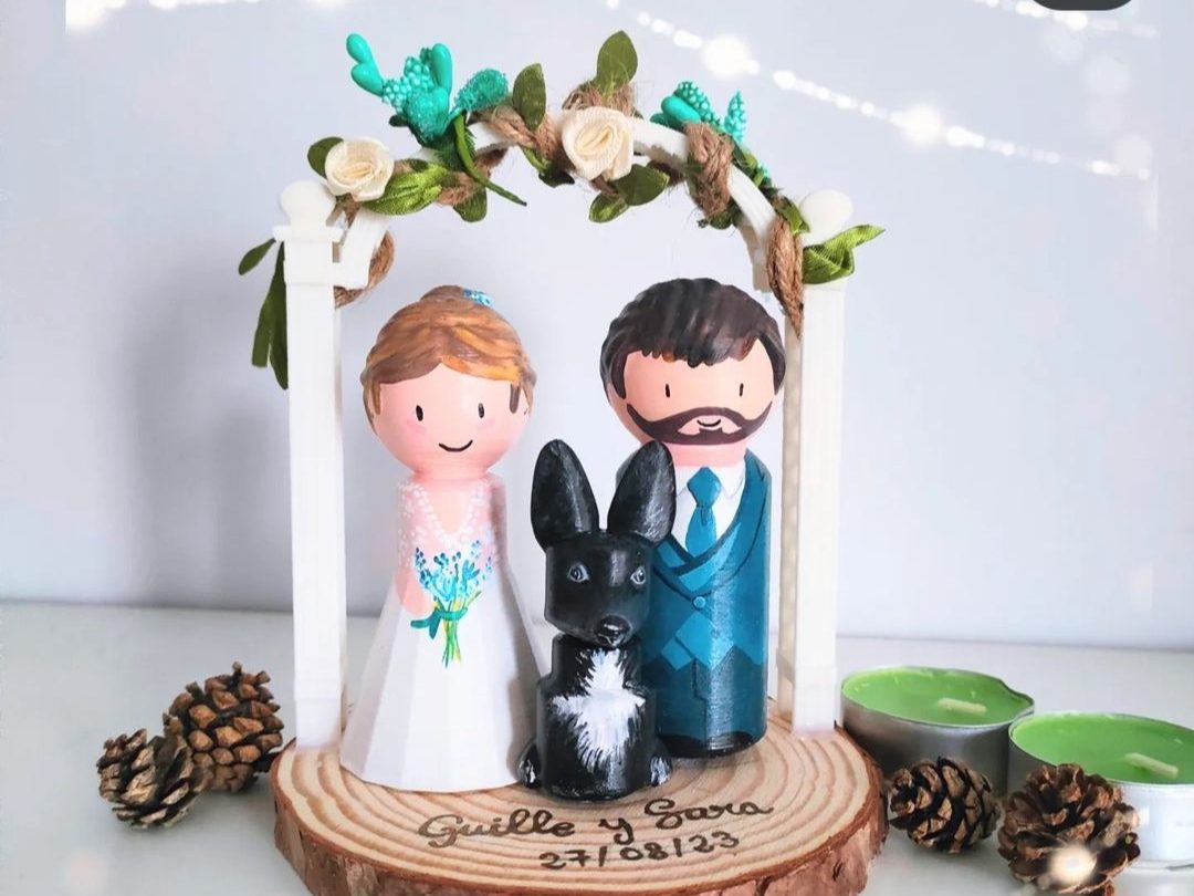 #108 Peg dolls figuras de novios — vue 1