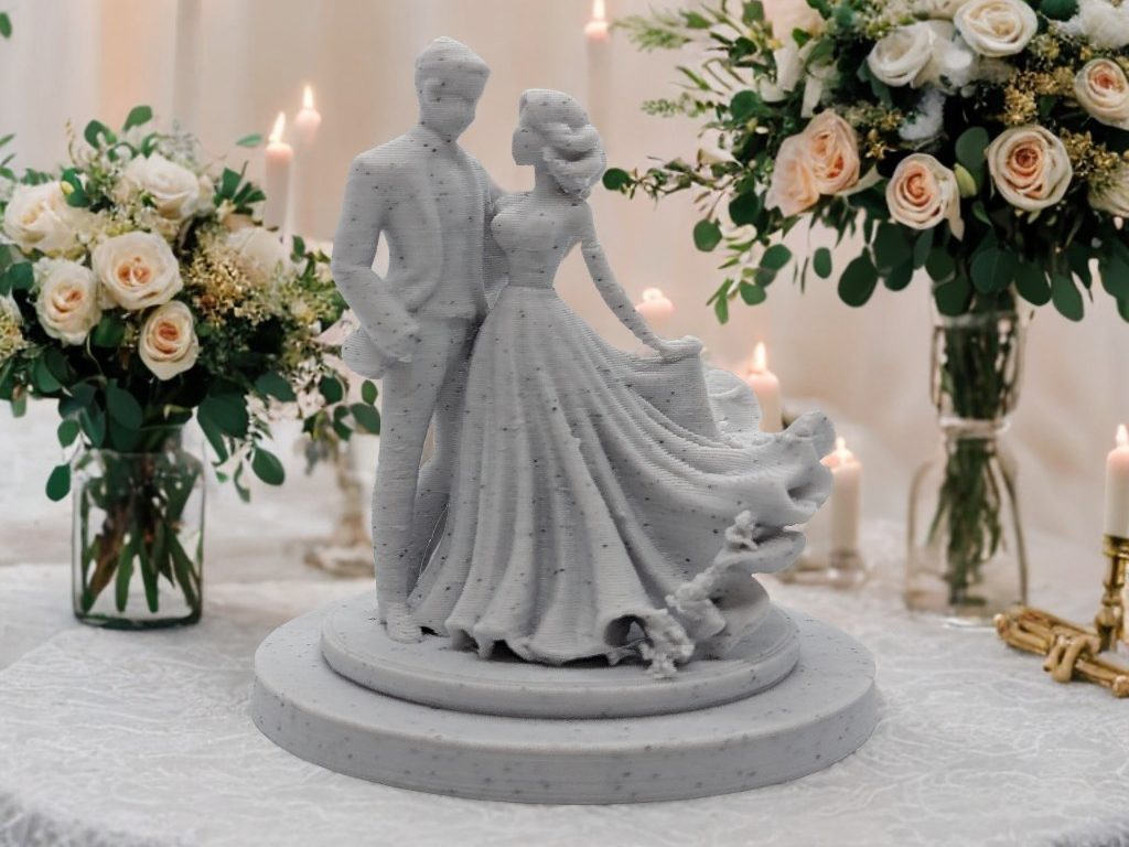 #128 Eternal Elegance Bride & Groom Romantic Sculpture — vue 1