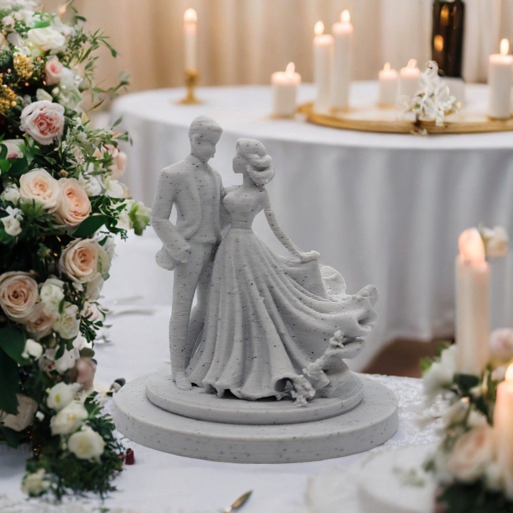 #128 Eternal Elegance Bride & Groom Romantic Sculpture — vue 4