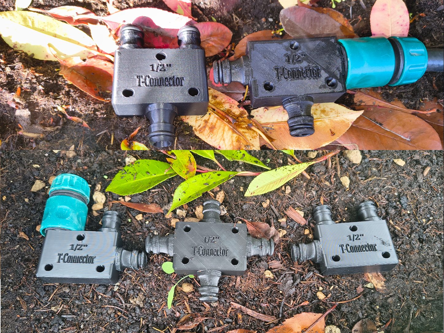 13 mm (1/2″ ) Hose T-Connector – Garden Splitter — vue 1