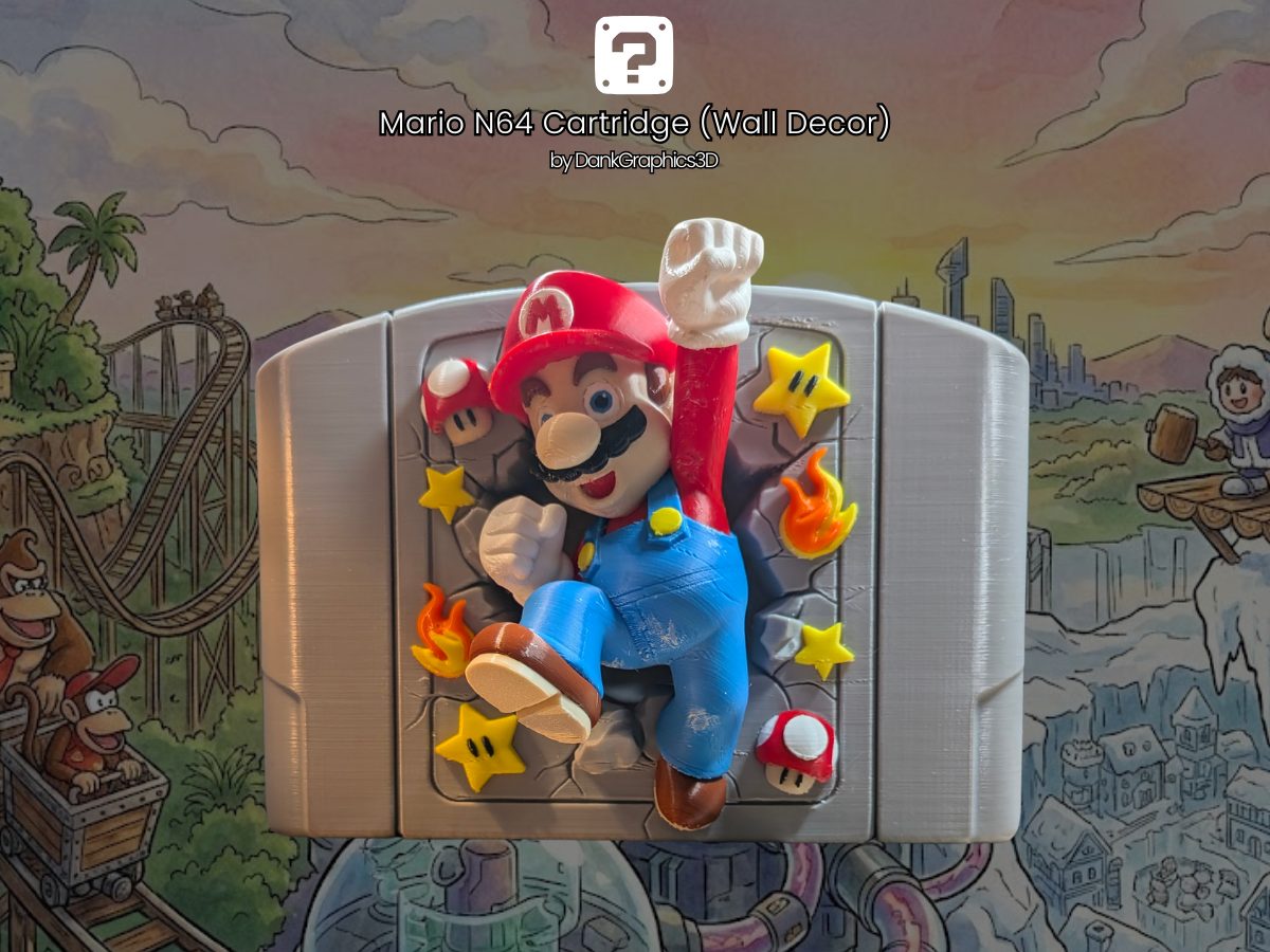 #132 Super Mario N64 Cartridge Wall Decor (XL Included) — vue 9