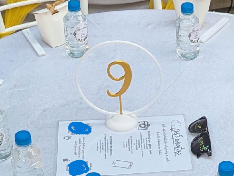 #144 Centre de table 1-15 pour mariage — vue 1