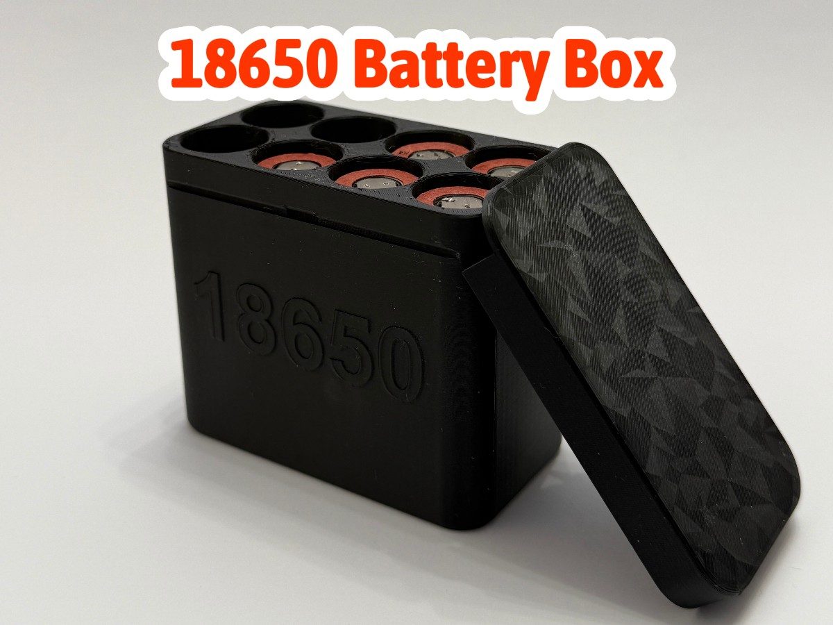 18650 Battery Storage Box / Case with Secure Lid — vue 1