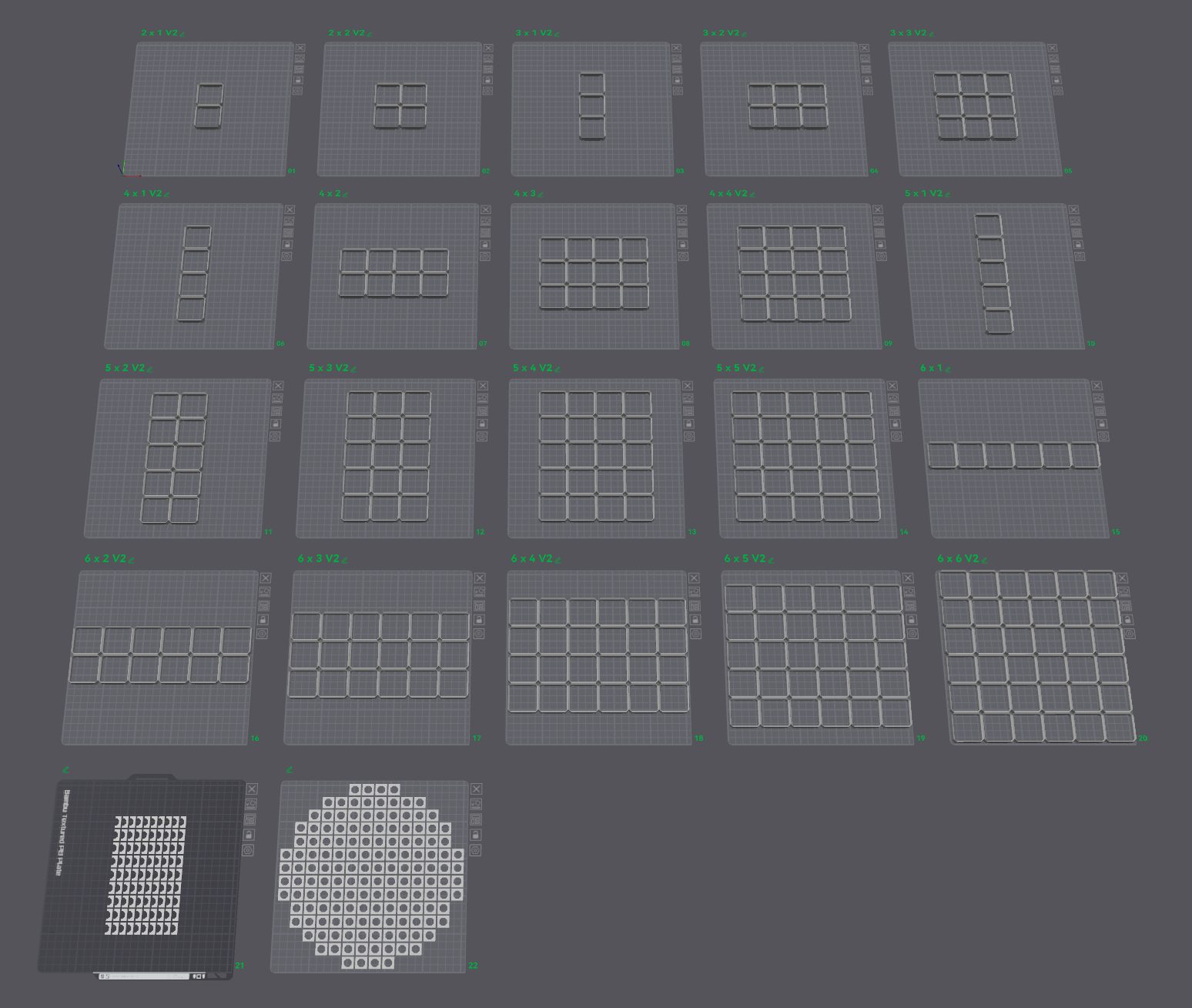 #194 Gridfinity Base Plates mit Plattenverbindern — vue 3