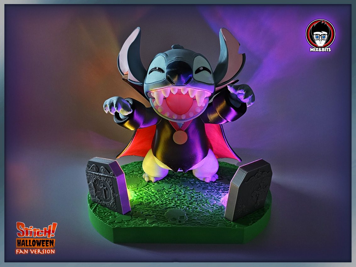 #226 Halloween bis! Stitch Dracula fanart! (20 cm tall) — vue 1