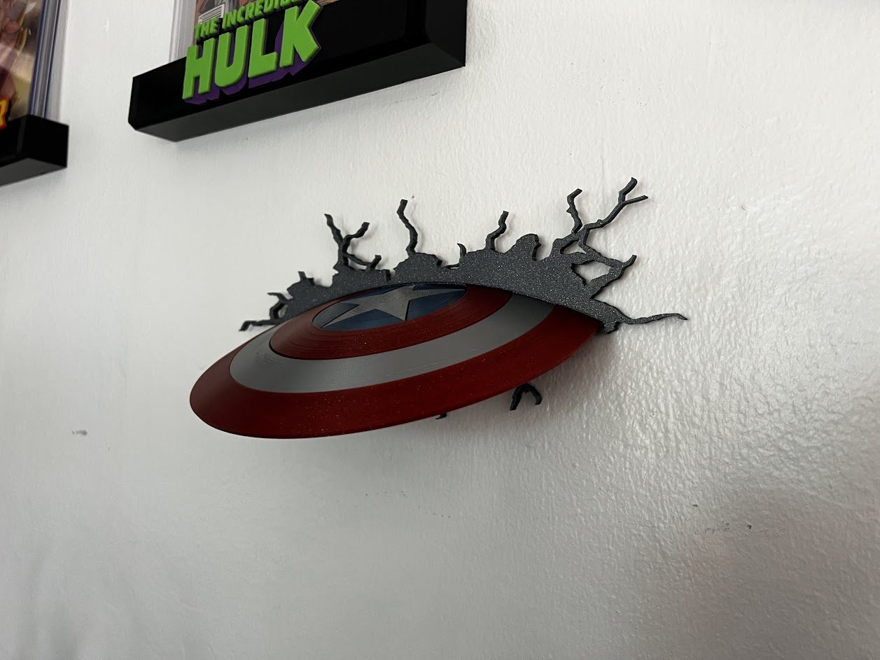 #268 Captain America 3D Wall Art - Wall Mount Ready — vue 2