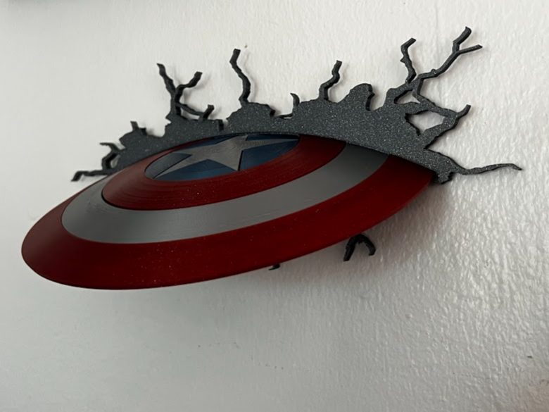 #268 Captain America 3D Wall Art - Wall Mount Ready — vue 3