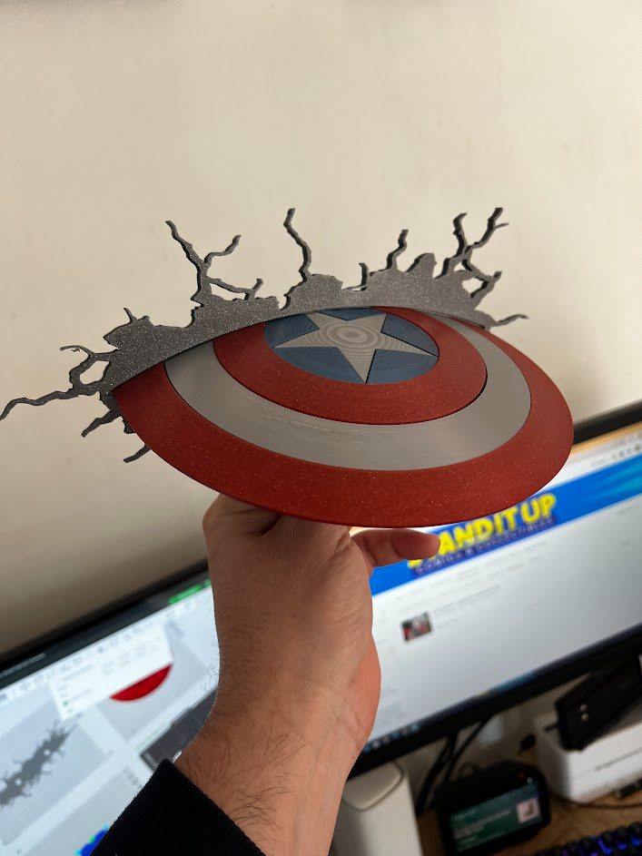 #268 Captain America 3D Wall Art - Wall Mount Ready — vue 4