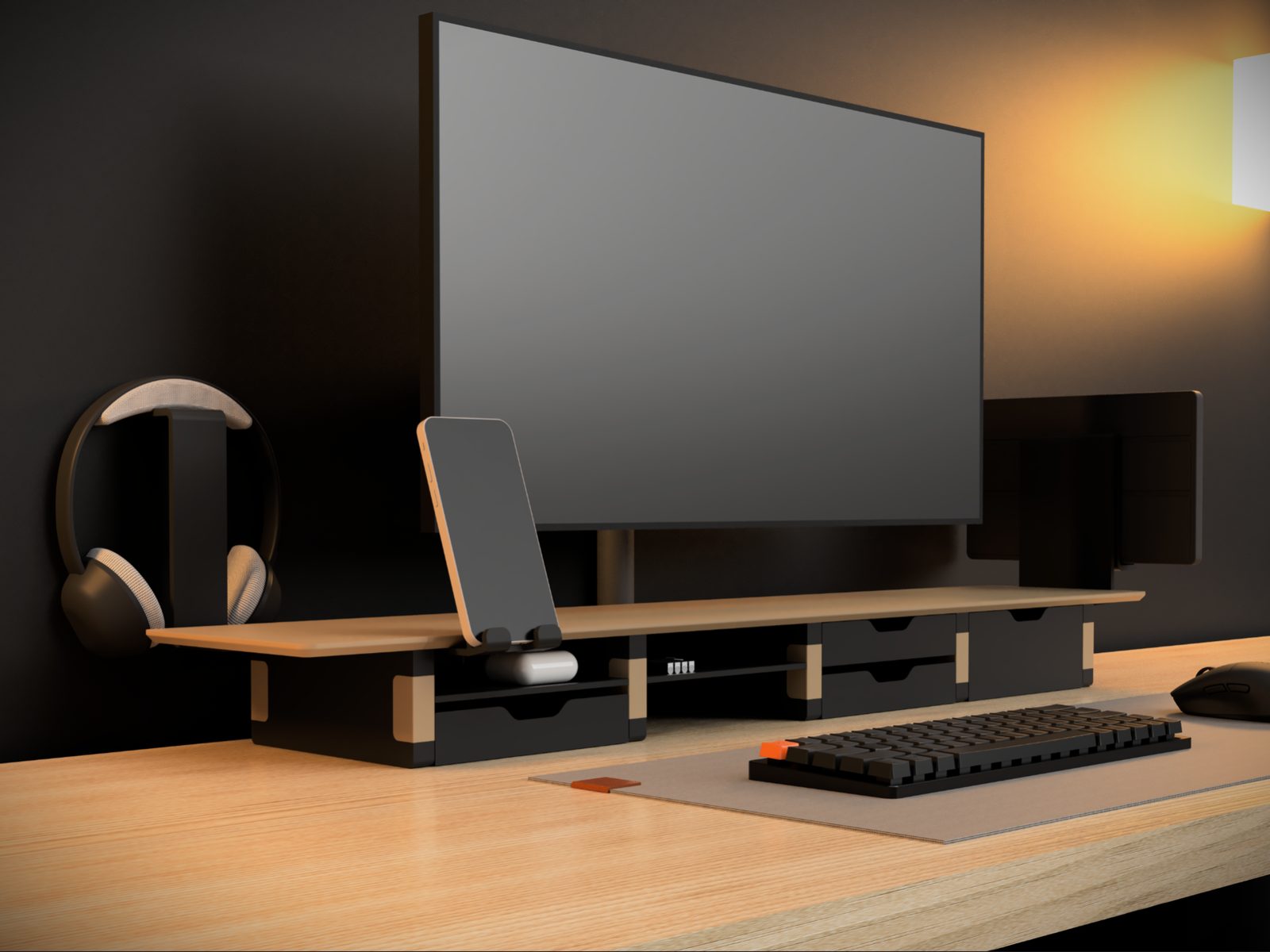 #279 Modular Desk Shelf Fully Printed • Screwable Addon — vue 27