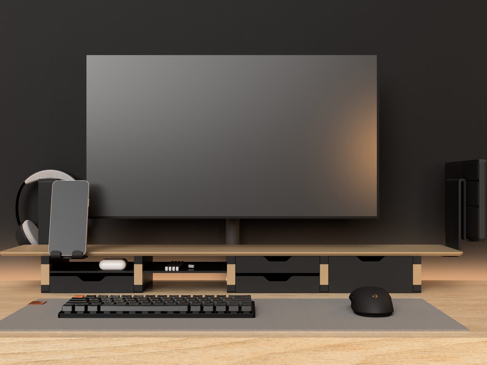 #279 Modular Desk Shelf Fully Printed • Screwable Addon — vue 31