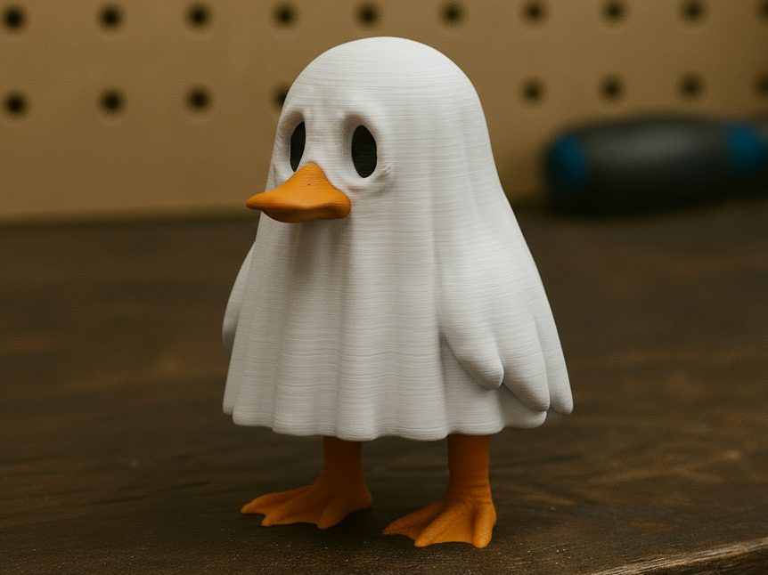#302 The Ghost Duck - Halloween 3D Statue — vue 4