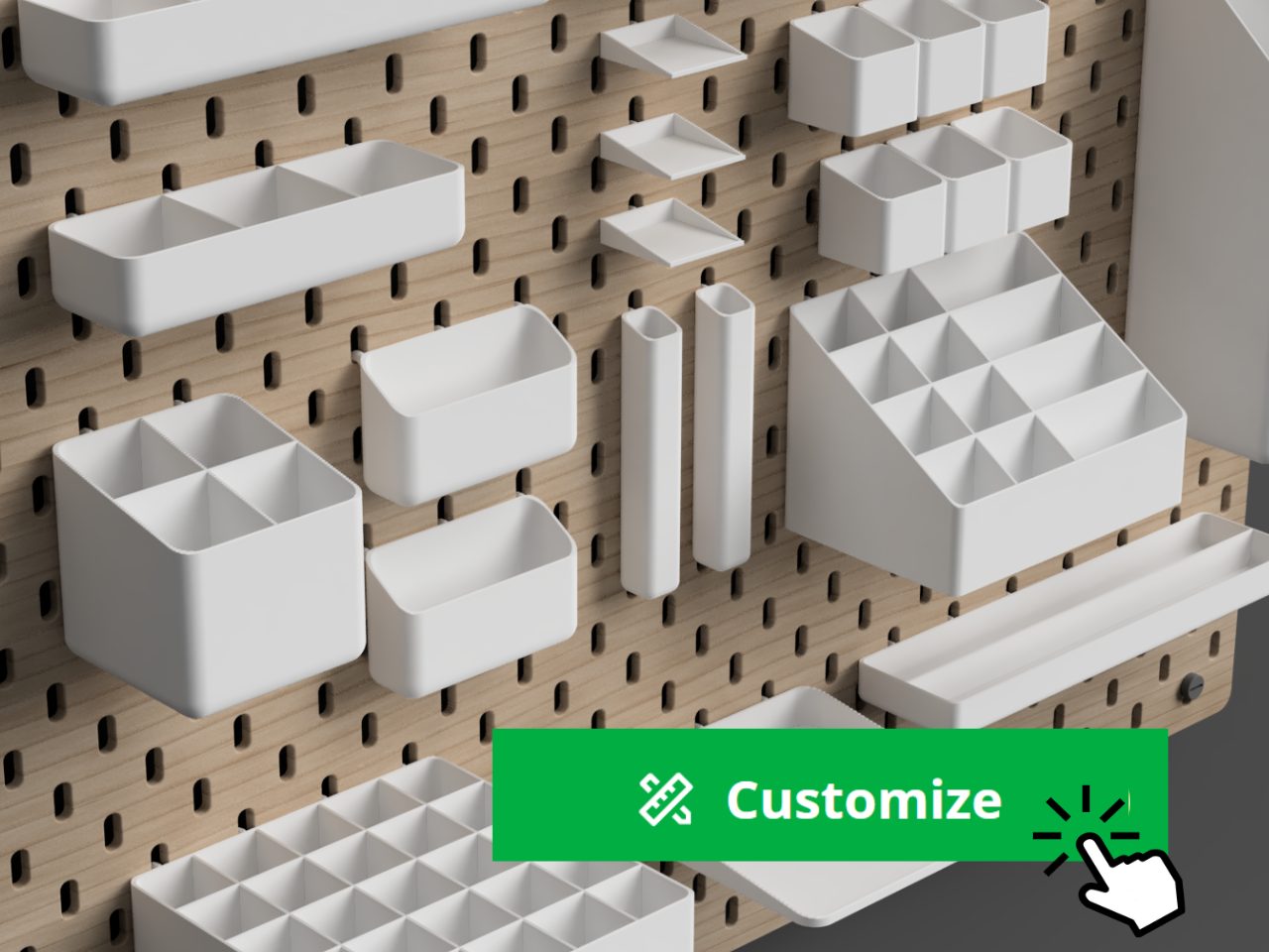 #307 IKEA SKADIS Add-Ons Parametric Bins and Shelves — vue 12