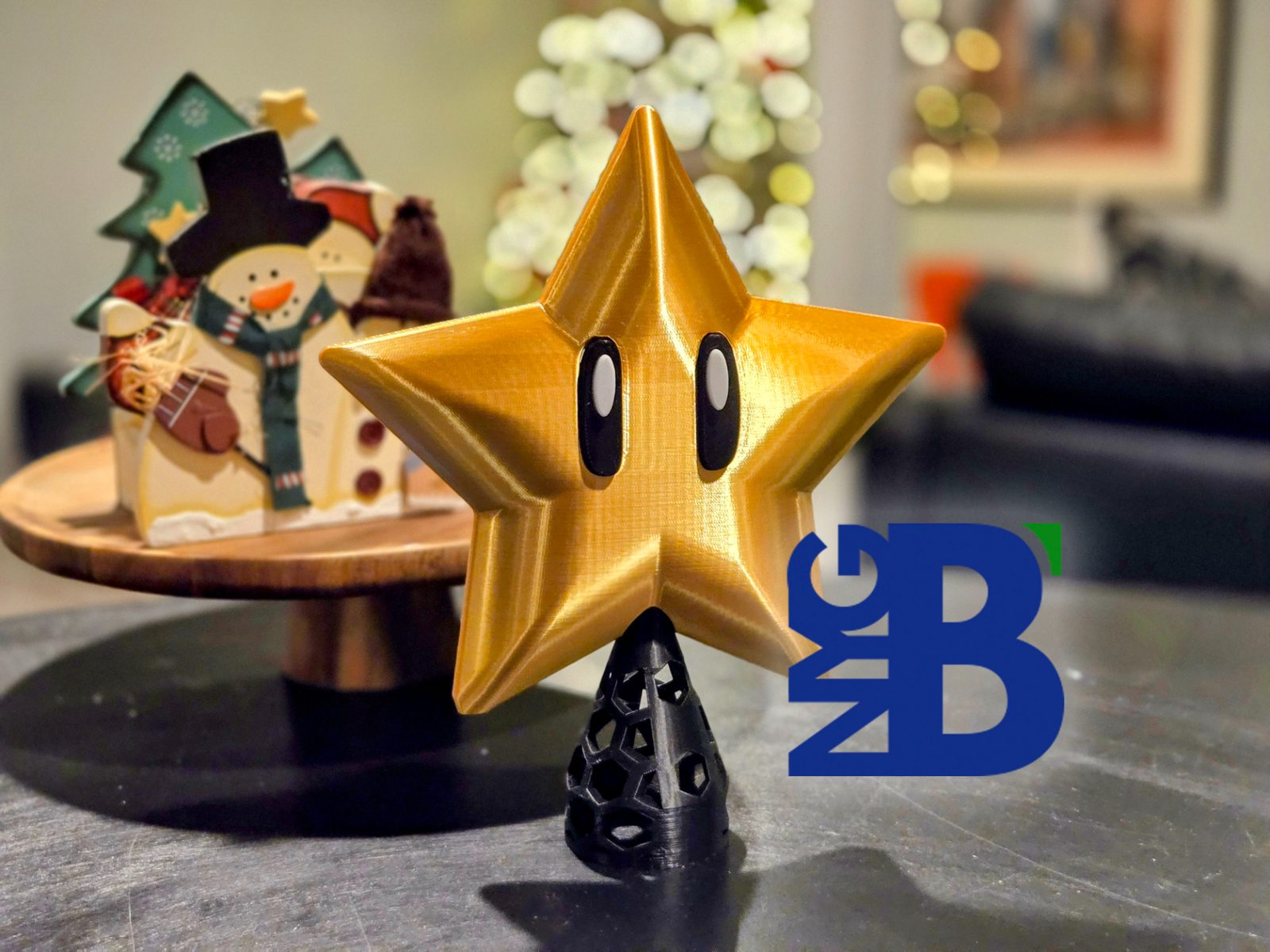 #326 Super Mario Star - Christmas Holiday Tree Topper — vue 18