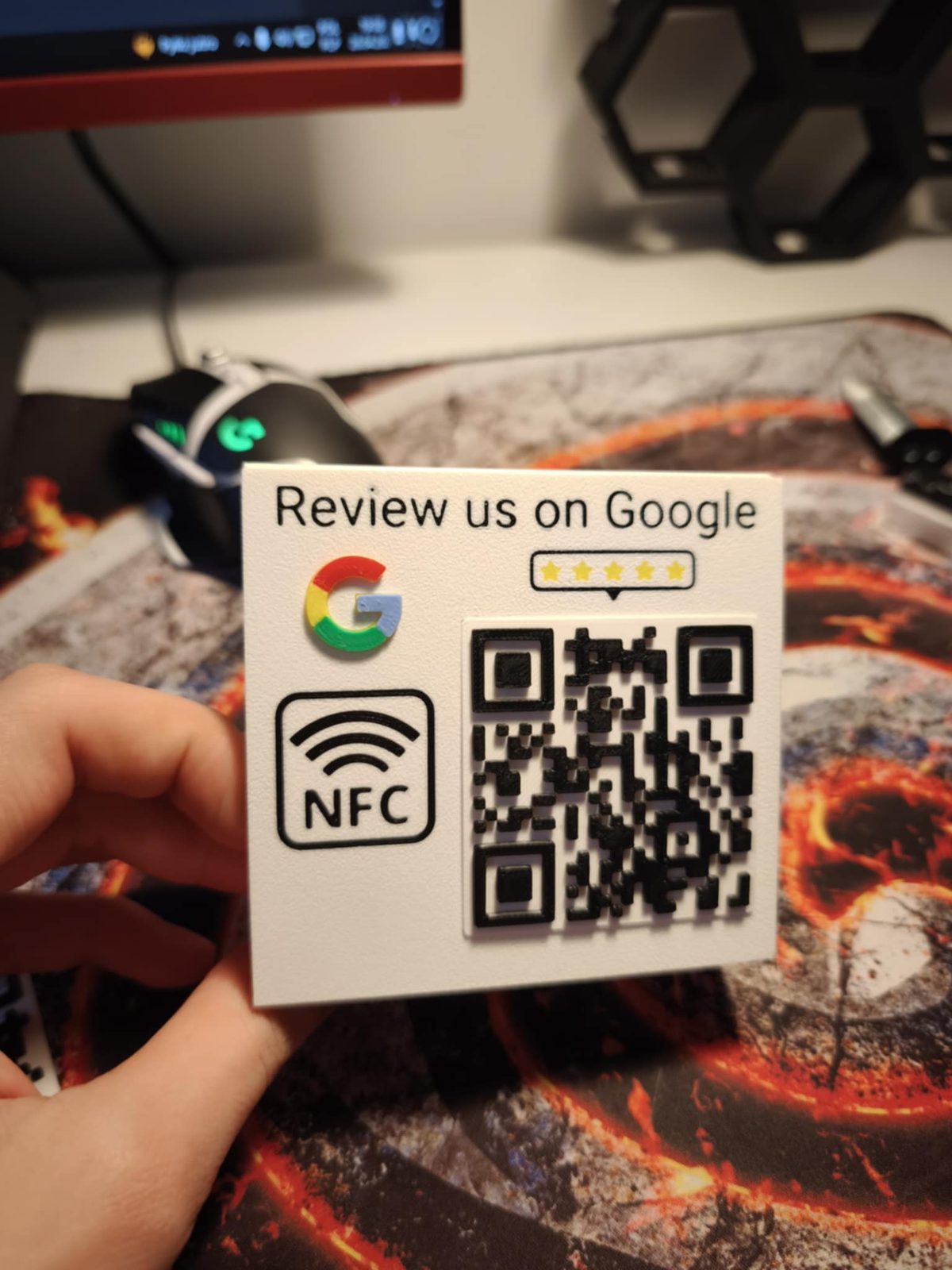 #331 Google review stand Easy customization! NFC+QR — vue 7
