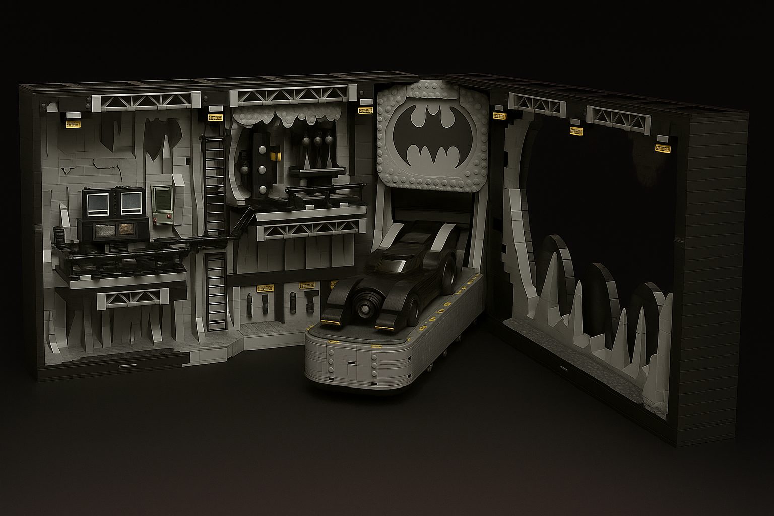 #340 Brick Batcave Shadow Box Set — vue 3