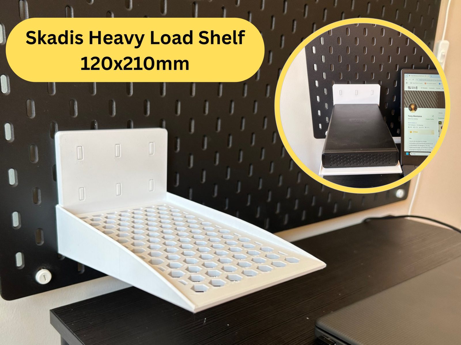 #375 IKEA Skadis Heavy Load Shelf 120x210 — vue 2