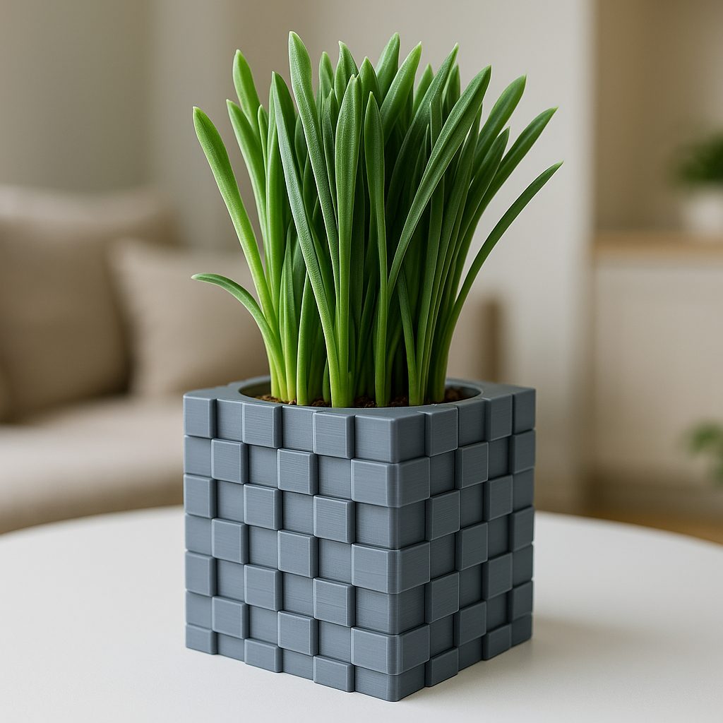 #391 Cubic Pixelated Vase – 3D Printable Planter — vue 2