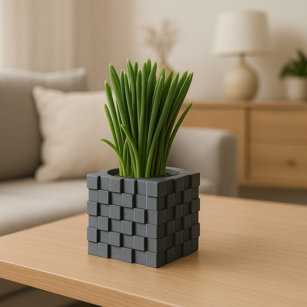 #391 Cubic Pixelated Vase – 3D Printable Planter — vue 4
