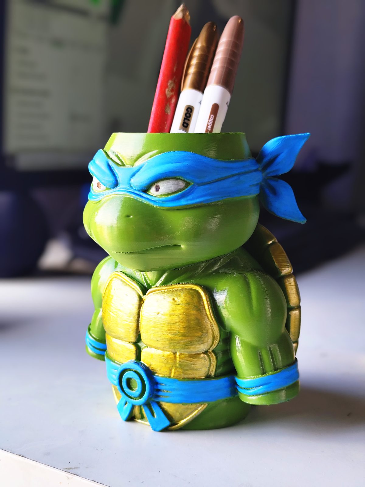 #392 Ninja Turtle Pen Holder – Fun & Customizable — vue 11