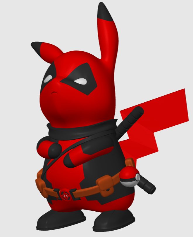 4 Color Pikachu/Deadpool, AKA PikaPool, DeadChu — vue 1