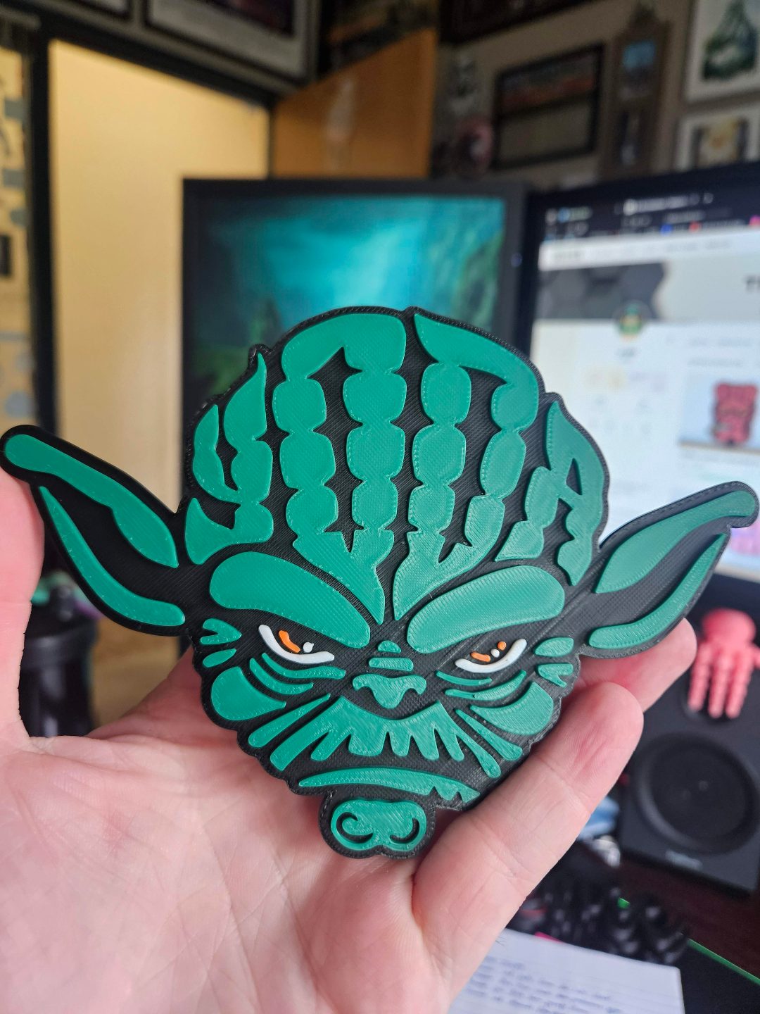 #447 Yoda - Layered - Word Wall Art — vue 4