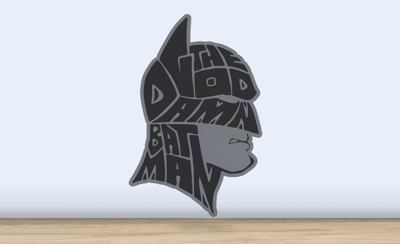 #450 The God Damn Batman - Layered - Word Wall Art — vue 3