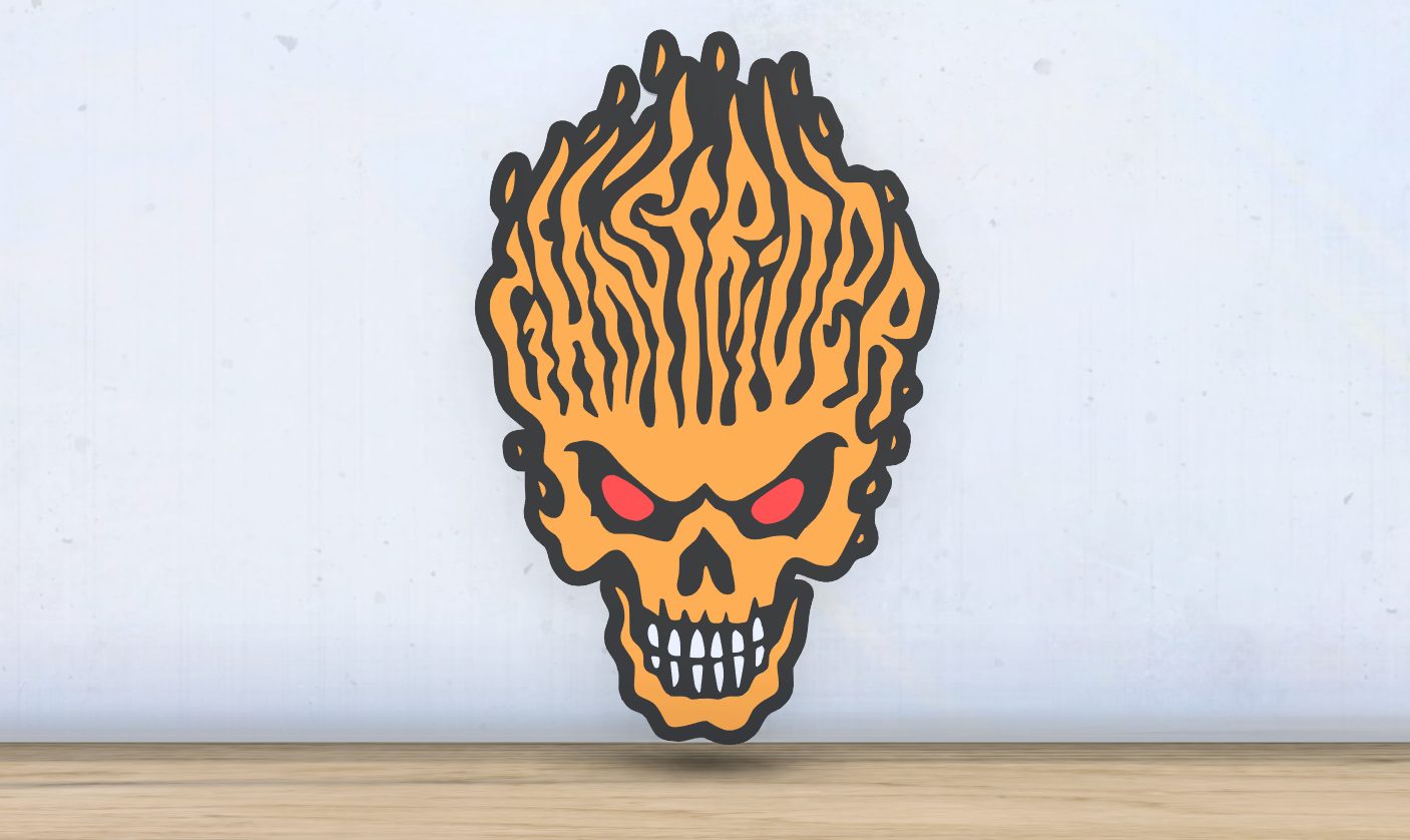 #452 Ghost Rider- Layered - Word Wall Art — vue 1