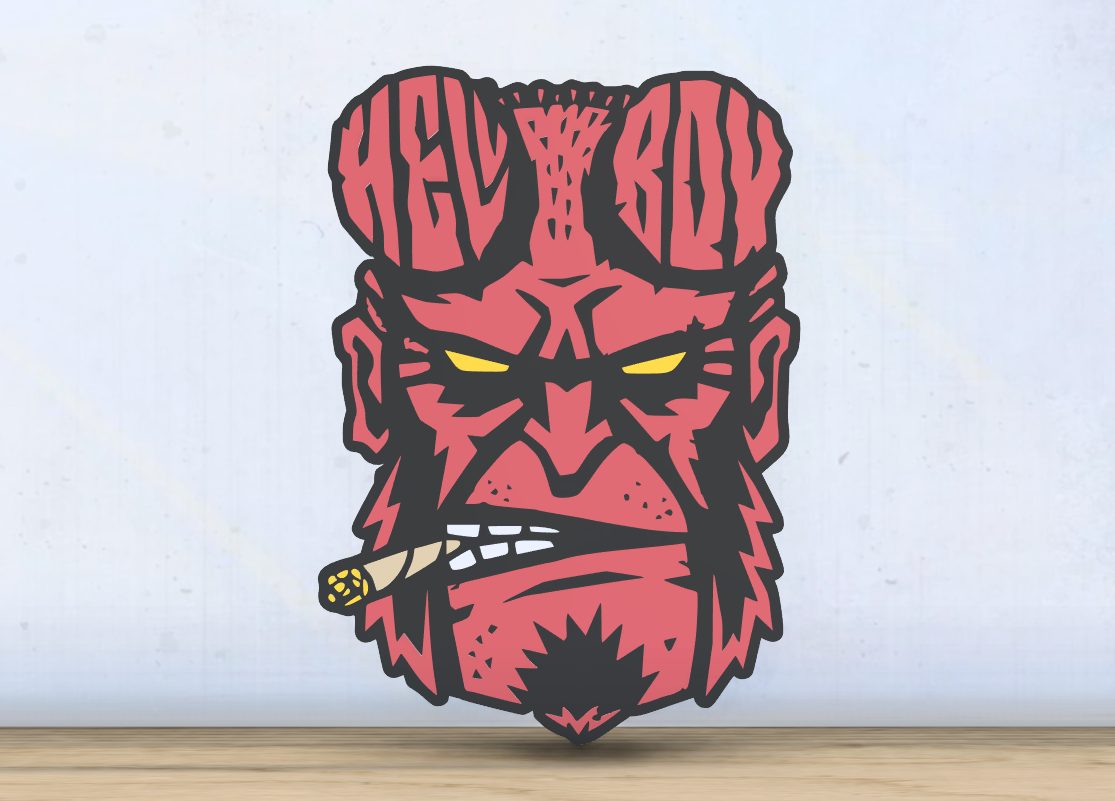 #453 Hellboy- Layered - Word Wall Art — vue 1