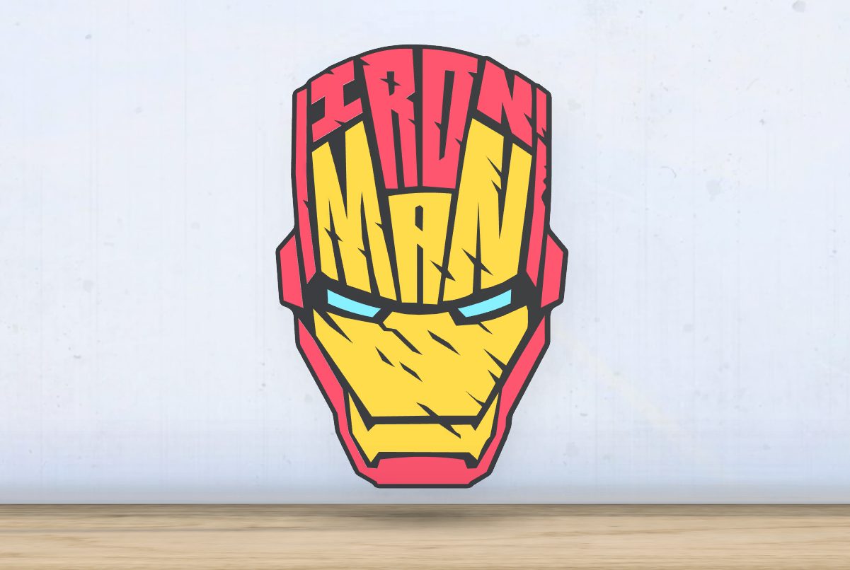 #461 Iron Man- Layered - Word Wall Art — vue 3